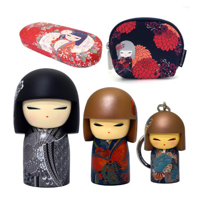 こけしをモチーフにデザインされたKimmidollシリーズの商品コレクション