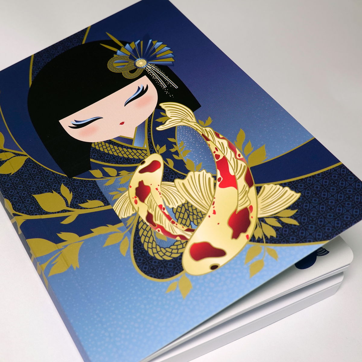 KDA6N004F, Kimmidoll A6ノート メモ帳 罫線 こけし 文房具 (RIKIYO)