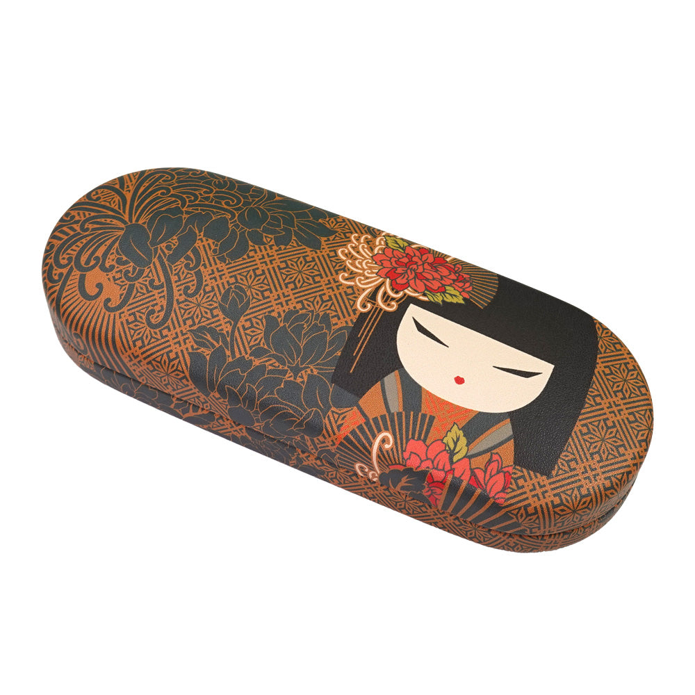 KFJP011, Kimmidoll Glasses Case (with cleaning cloth) Glasses Holder Kokeshi Pattern (TATSUYO)