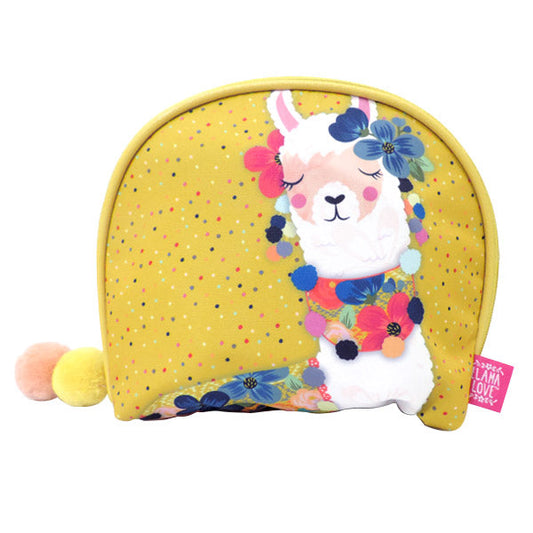 Llama Love ラマモチーフのファンシーな化粧ポーチ, LF035