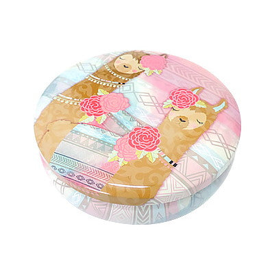 Llama Love ラマモチーフのファンシーなメタル小物入れ, LH009