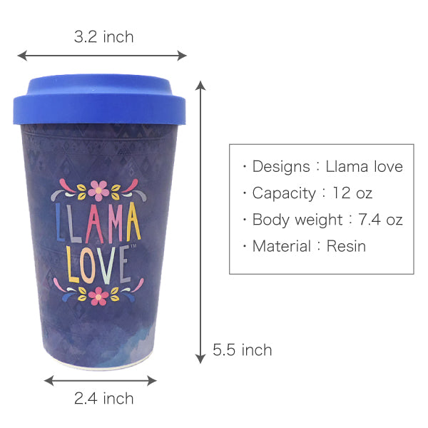 Llama Love ラマモチーフのファンシーなタンブラー, LH025