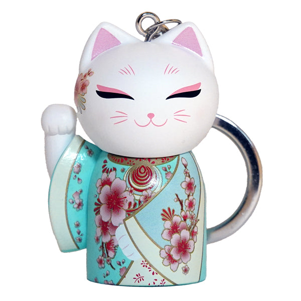 MNK001, Manekineko キーホルダー フィギュア 人形 招き猫 着物 (TAMA)