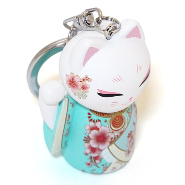 MNK001, Manekineko キーホルダー フィギュア 人形 招き猫 着物 (TAMA)