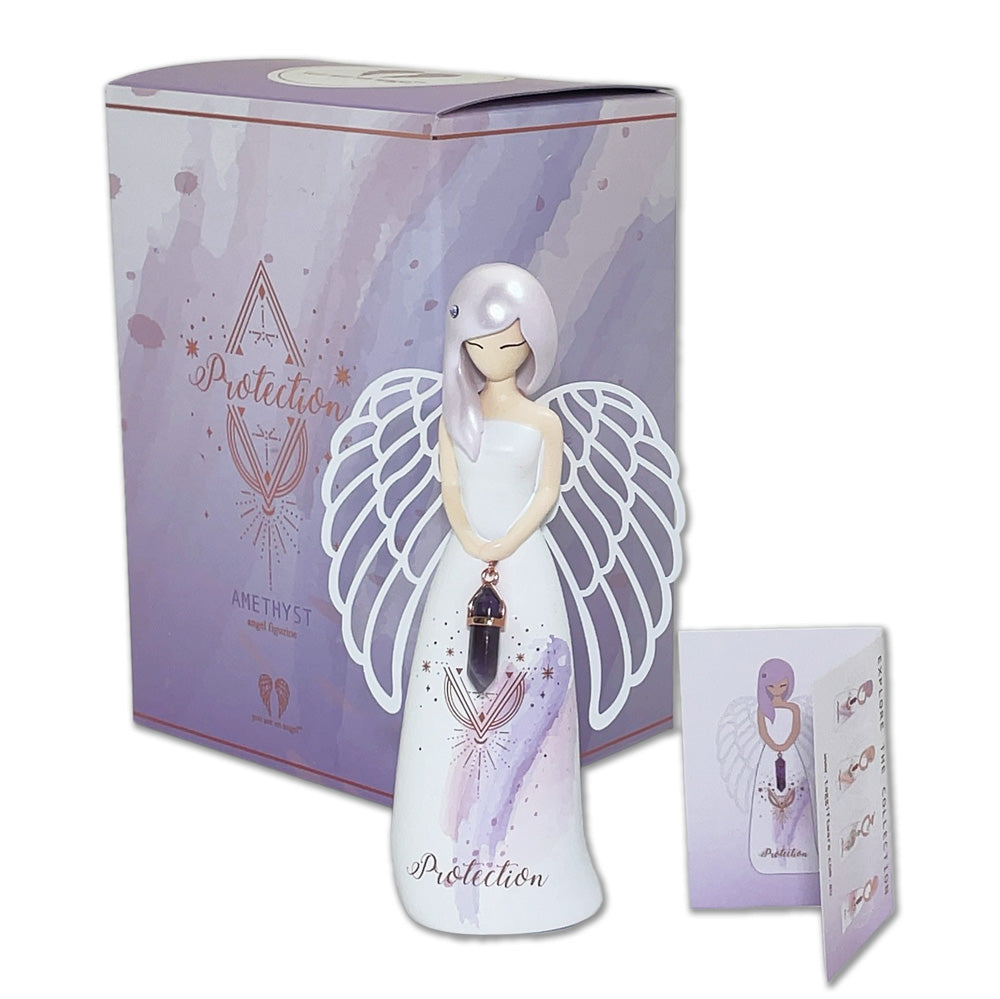 Angel 守護の天使の置物 パープルカラー(アメジスト), AN058