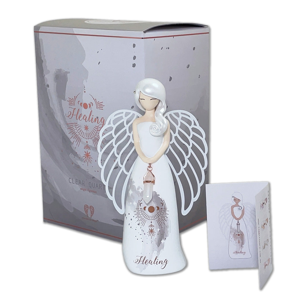 Angel 癒しの天使の置物 ホワイトカラー(クリアクォーツ), AN061
