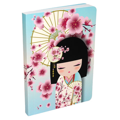 KDA6N001F, Kimmidoll A6ノート メモ帳 罫線 こけし 文房具(SAKURA)