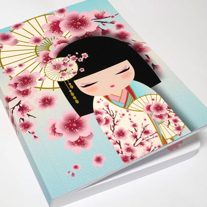 KDA6N001F, Kimmidoll A6ノート メモ帳 罫線 こけし 文房具(SAKURA)