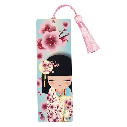 KDBM001F, Kimmidoll ブックマーク しおり 紙製 タッセル付き こけし(SAKURA)