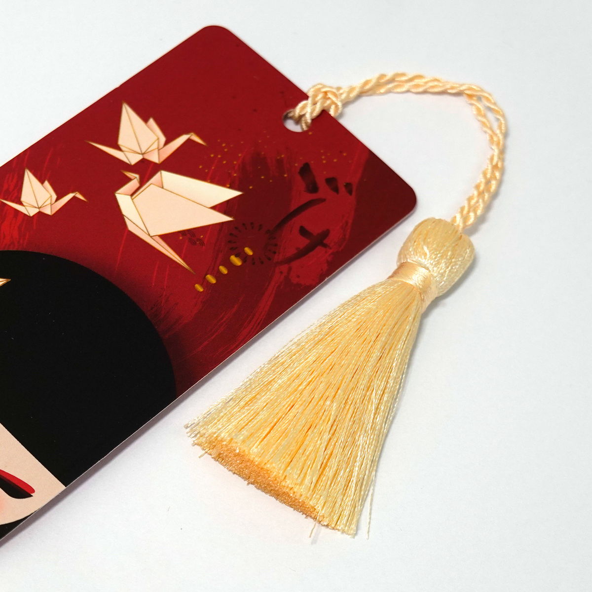 KDBM002F, Kimmidoll Marque-page en papier avec pompon, motif Kokeshi(NOZOMI)