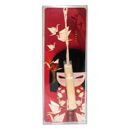 KDBM002F, Kimmidoll Marque-page en papier avec pompon, motif Kokeshi(NOZOMI)