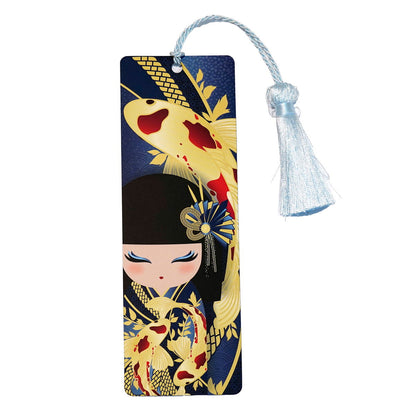 KDBM004F, Kimmidoll ブックマーク しおり 紙製 タッセル付き こけし (RIKIYO)