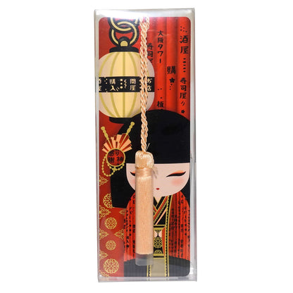 KDBM005F, Kimmidoll ブックマーク しおり 紙製 タッセル付き こけし(YUKINA)