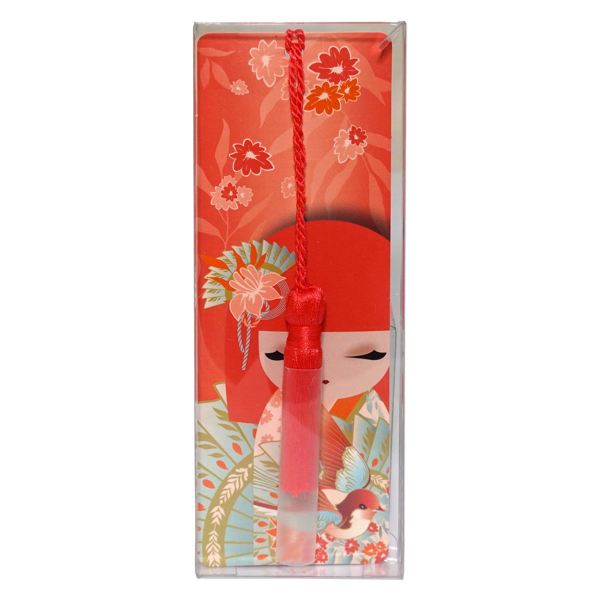 KDBM006F, Kimmidoll ブックマーク しおり 紙製 タッセル付き こけし(HIYORI)
