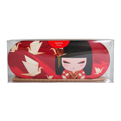 KDGC002, Kimmidoll クリーニングクロス入りメガネケース 眼鏡入れ こけし人形(NOZOMI)
