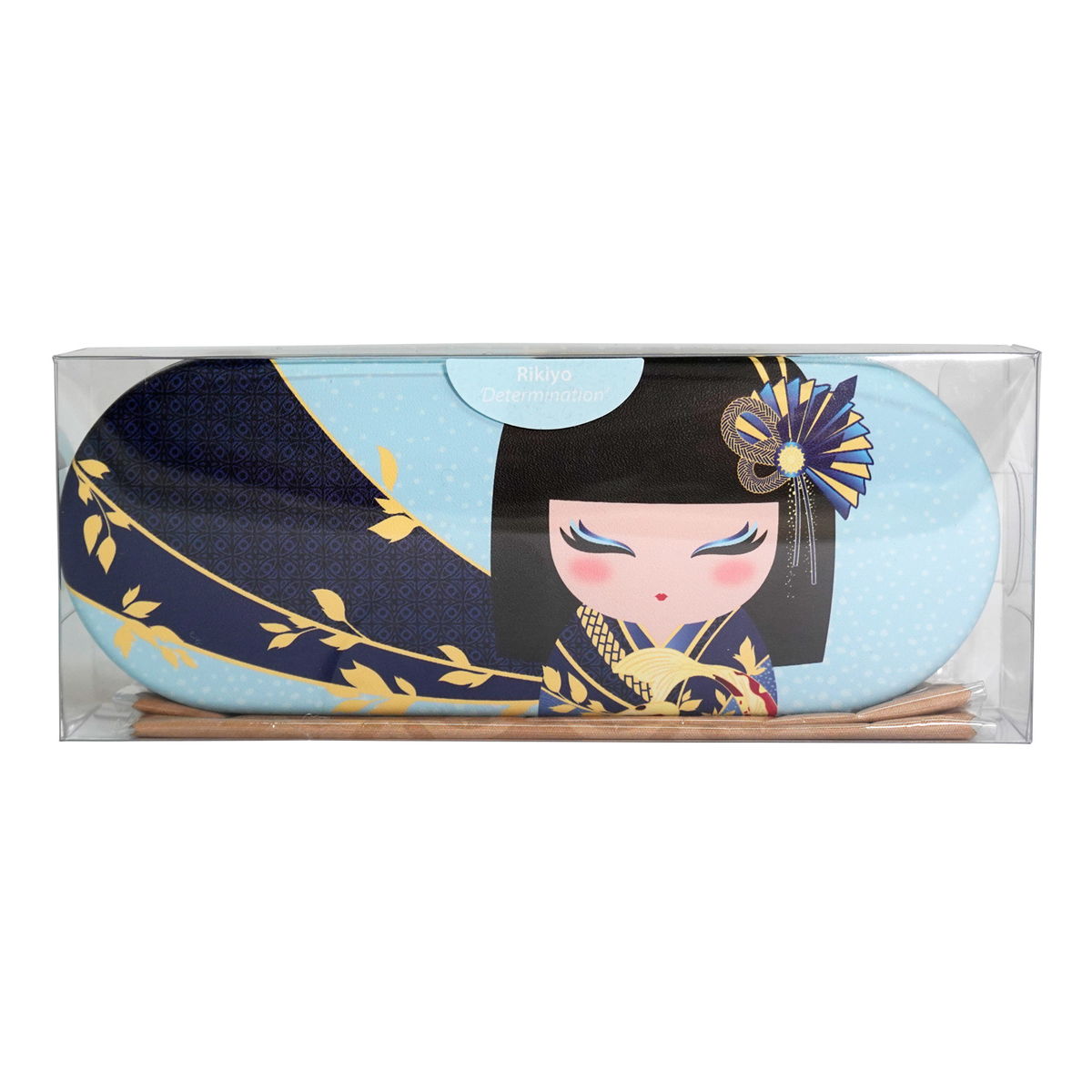 KDGC003, Kimmidoll クリーニングクロス入りメガネケース 眼鏡入れ こけし人形(RIKIYO)