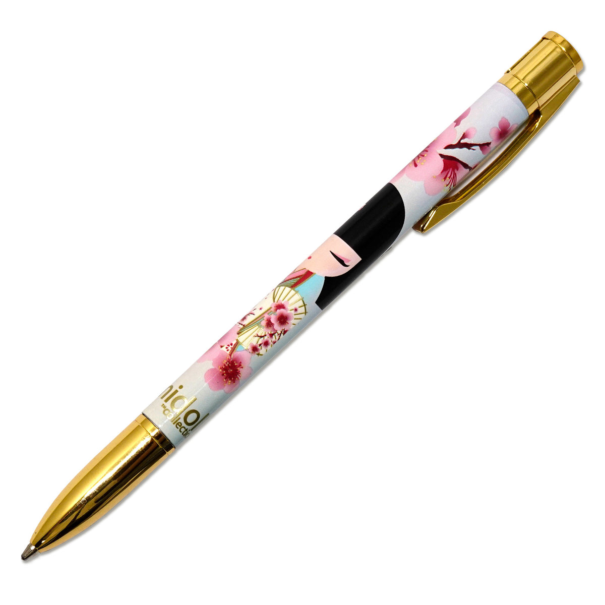 KDP001F, Kimmidoll ツイスト式ボールペン 回転式 こけし 黒インク 文房具(SAKURA)
