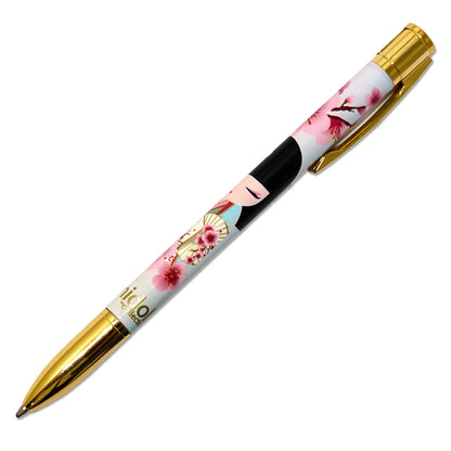 KDP001F, Kimmidoll ツイスト式ボールペン 回転式 こけし 黒インク 文房具(SAKURA)