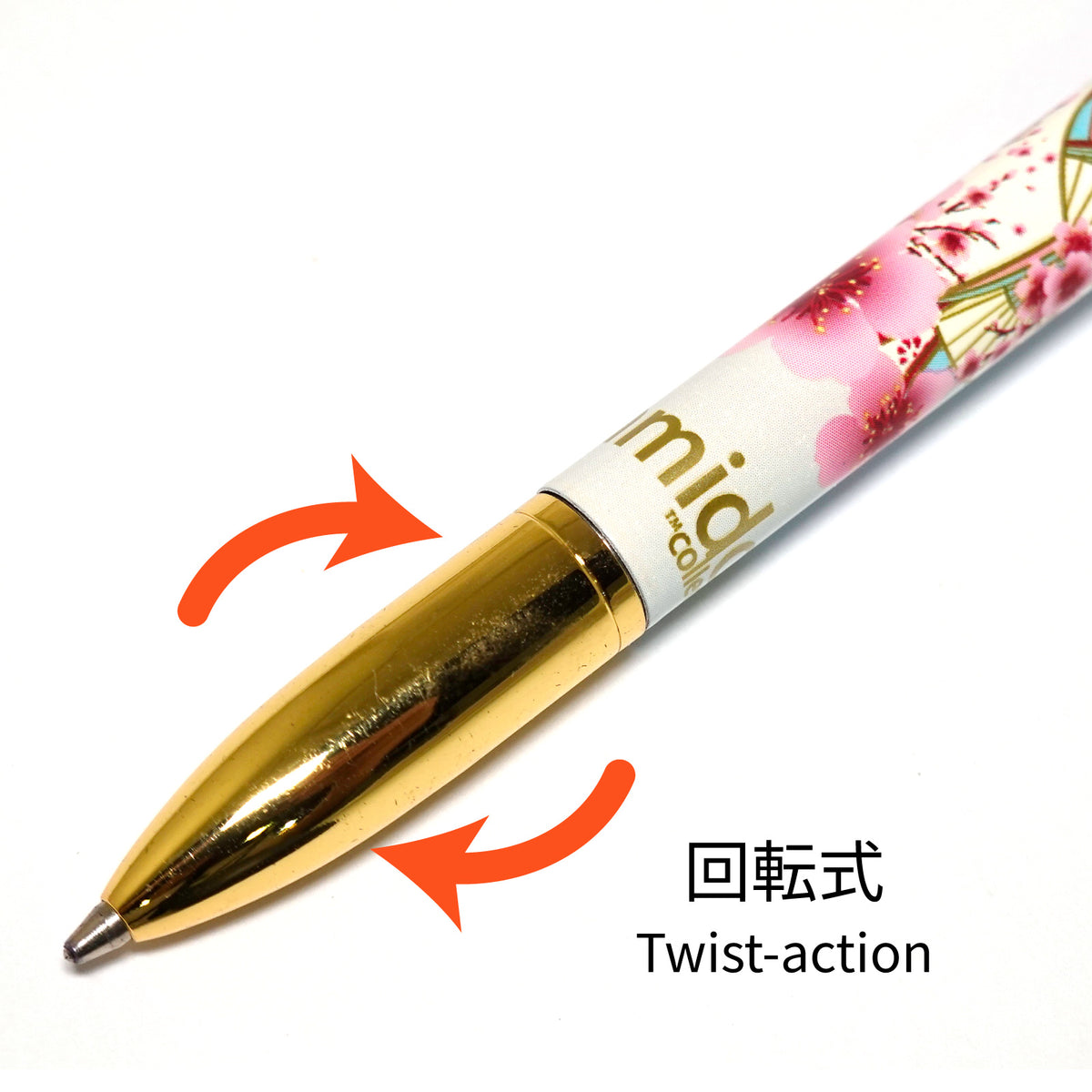 KDP001F, Kimmidoll ツイスト式ボールペン 回転式 こけし 黒インク 文房具(SAKURA)
