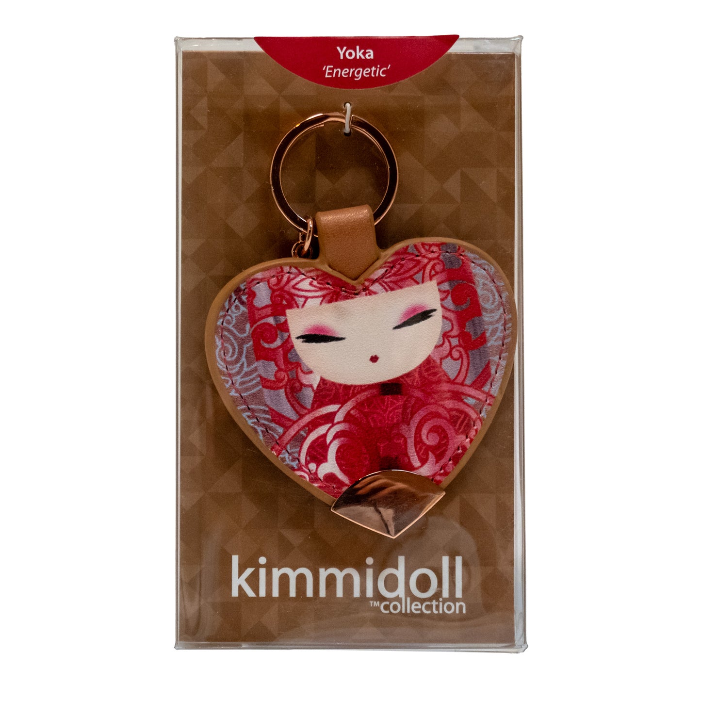 KF1062, portachiavi a forma di cuore Kimmidoll, modello bambola Kokeshi (YOKA)