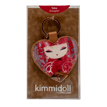 KF1062, portachiavi a forma di cuore Kimmidoll, modello bambola Kokeshi (YOKA)