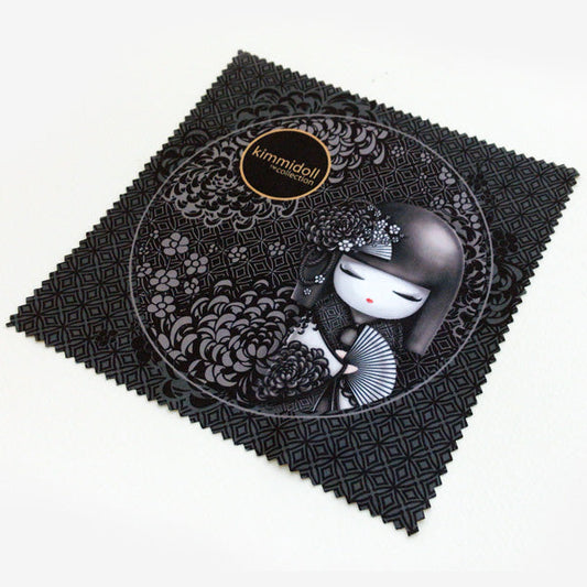 Kimmidoll こけしデザインのクリーニングクロス(Black), KFCC01
