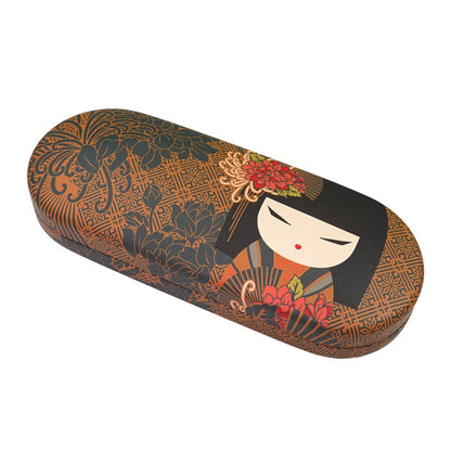 KFJP011, Kimmidoll Glasses Case (with cleaning cloth) Glasses Holder Kokeshi Pattern (TATSUYO)
