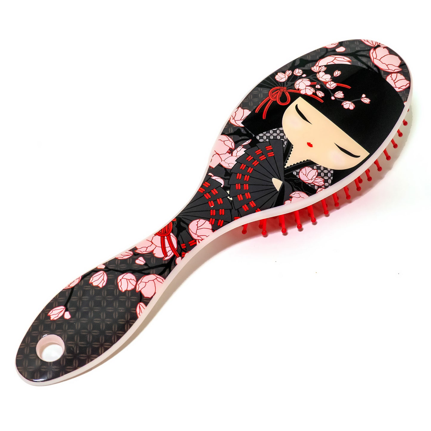 KFJP013, Kimmidoll Hairbrush Comb Soft Plastic Kokeshi Pattern (MICHIKO)