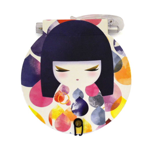 Kimmidoll 日本の女性の名前が付けられたこけしの丸型メモ(MIHOKO), KS0883