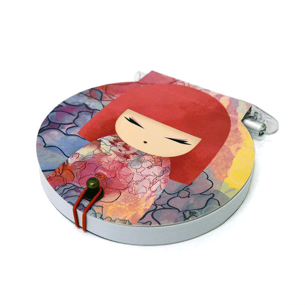 Kimmidoll 日本の女性の名前が付けられたこけしの丸型メモ(YUKA), KS0885
