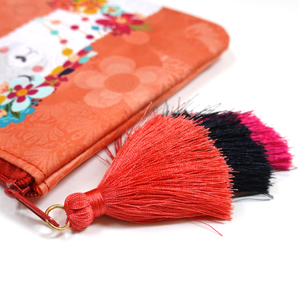 LF019, Llama Love Cosmetic Pouch Bag with 3 Color Tassels for Women, Fairy Tale, Fancy