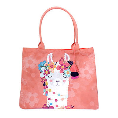 LF021, Llama Love Tote Bag with 3 Color Tassels for Women, Fairy Tale, Fancy