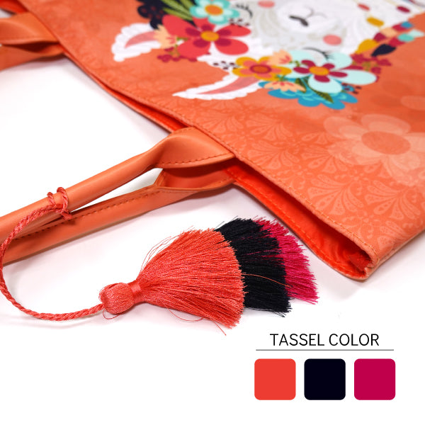 LF021, Llama Love Tote Bag with 3 Color Tassels for Women, Fairy Tale, Fancy