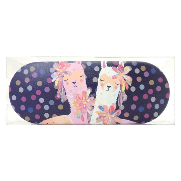 Llama Love ラマモチーフのファンシーなのメガネケース, LF024