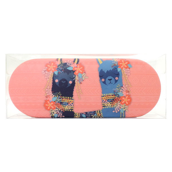 Llama Love ラマモチーフのファンシーなのメガネケース, LF026