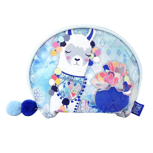 Llama Love ラマモチーフのファンシーな化粧ポーチ, LF037
