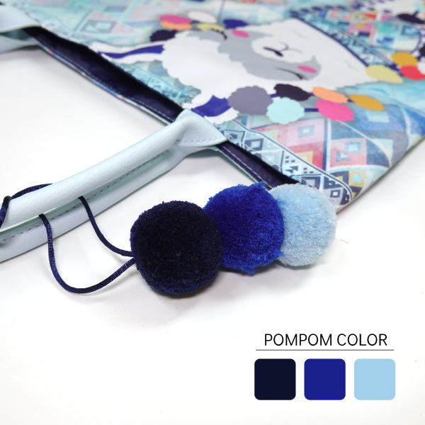LF040, Llama Love Tote Bag with 3 Color Pompoms for Women, Fairy Tale, Fancy