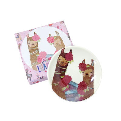 Llama Love ラマモチーフのファンシーなインテリア飾り皿, LH001