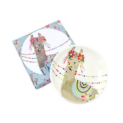 Llama Love ラマモチーフのファンシーなインテリア飾り皿, LH003
