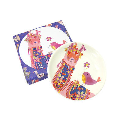 Llama Love ラマモチーフのファンシーなインテリア飾り皿, LH004
