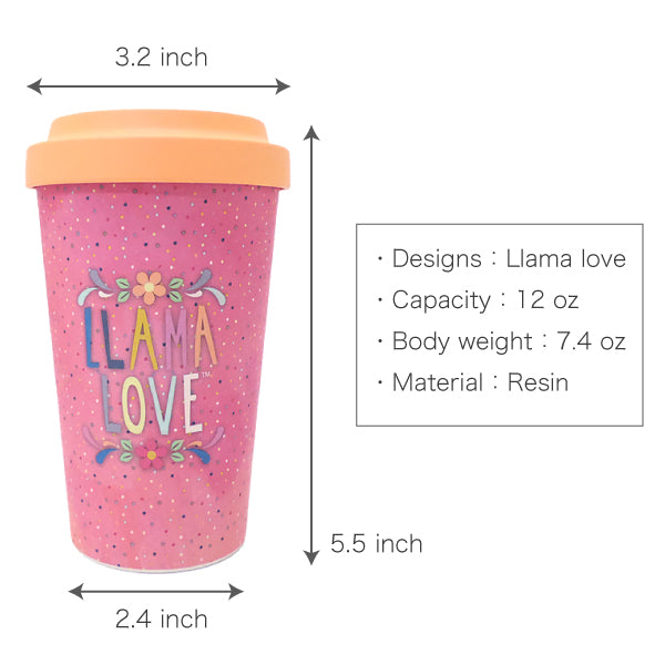 Llama Love ラマモチーフのファンシーなタンブラー, LH023