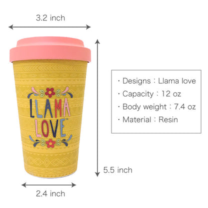Llama Love ラマモチーフのファンシーなタンブラー, LH026