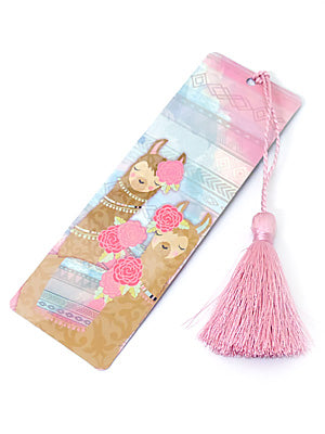 Llama Love ラマモチーフのファンシーなブックマーク, LS013