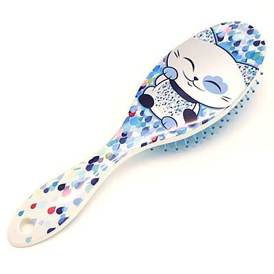 Manicat 招き猫のプラスチックのヘアブラシ, MF055