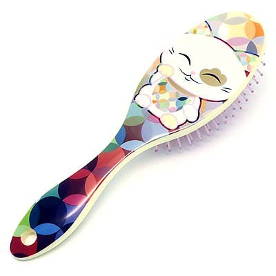 Manicat 招き猫のプラスチックのヘアブラシ, MF058