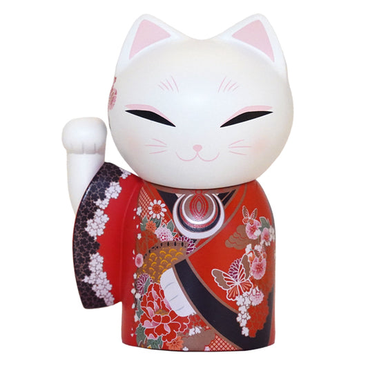 MNK002, Manekineko Keychain Figure Doll Lucky Cat Kimono (KICHI)