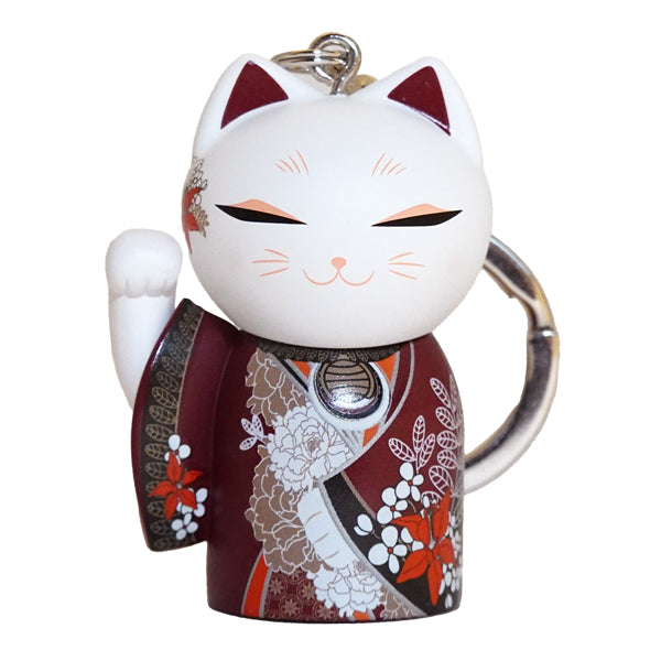 MNK004, Manekineko キーホルダー フィギュア 人形 招き猫 着物 (KANA)