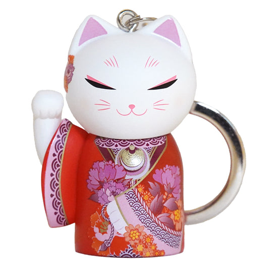 MNK008, Manekineko Keychain Figure Doll Lucky Cat Kimono (EMI)